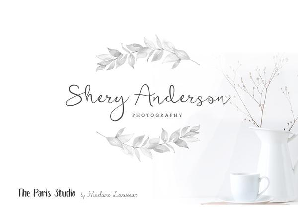 600x417 Watercolor Floral Photography Logo Design By The Paris Studio - Watercolor Photography Logo