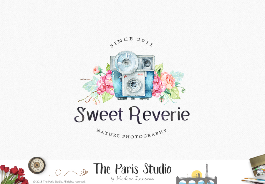 900x626 Watercolor Photography Branding Logo Design - Watercolor Photography Logo