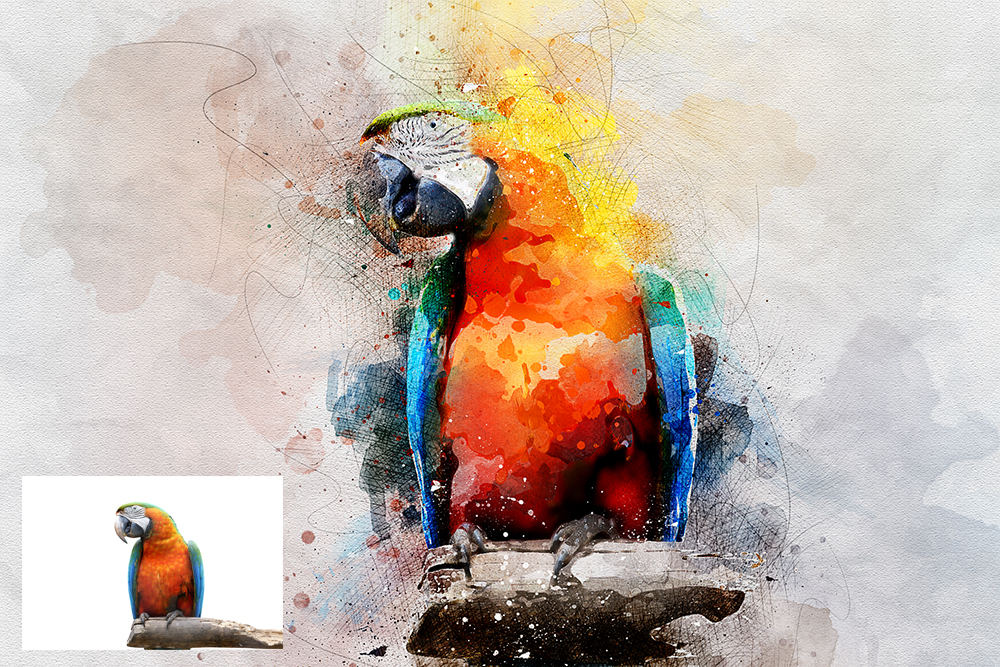 1000x667 Watercolor Artist Photoshop Action By Graycells Graphic Graphicriver - Watercolor Photoshop