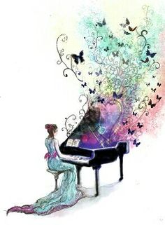 236x321 Collection Of Piano Drawing Ideas High Quality, Free - Watercolor Piano