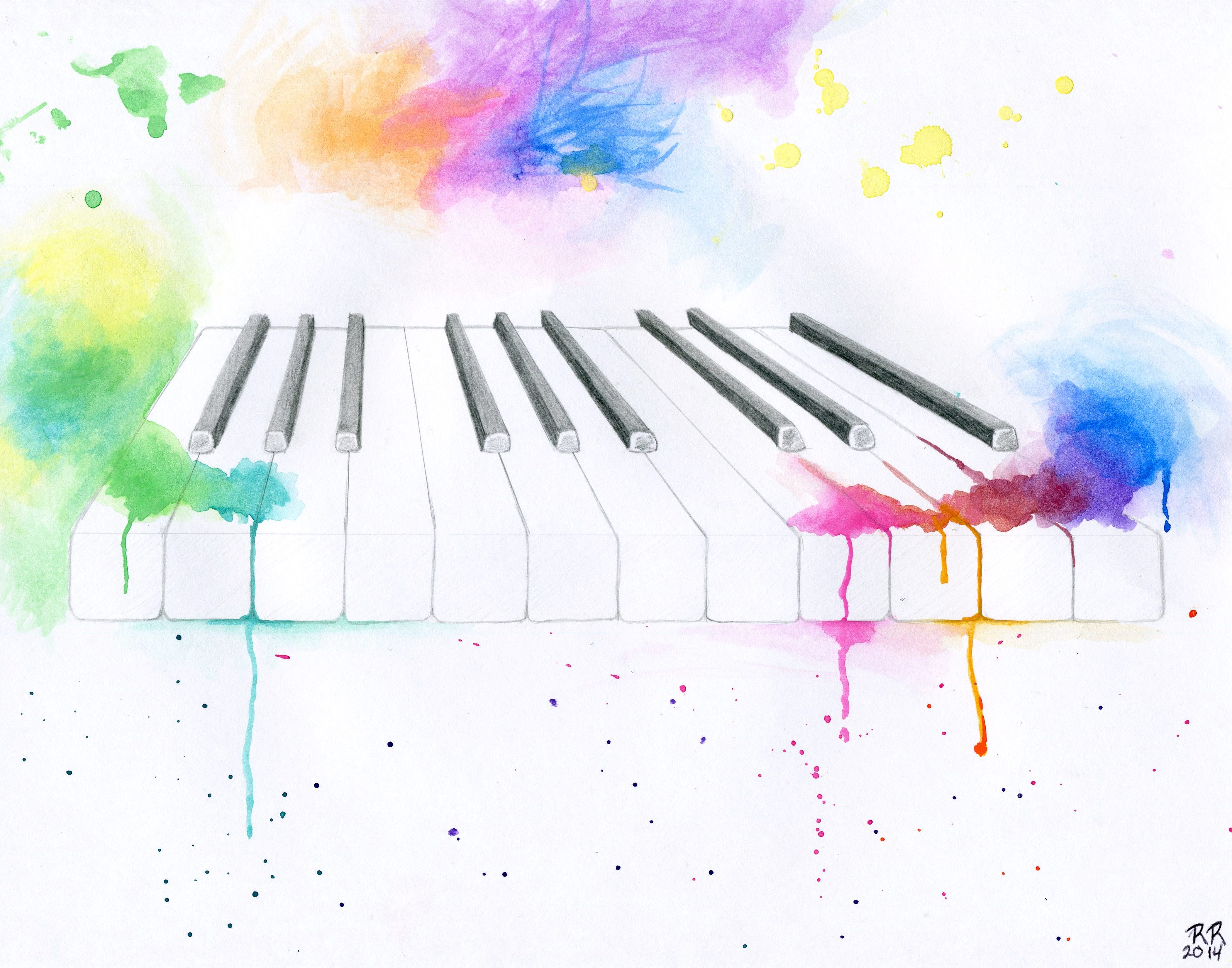 3191x2508 Watercolor Rachel Redmond - Watercolor Piano