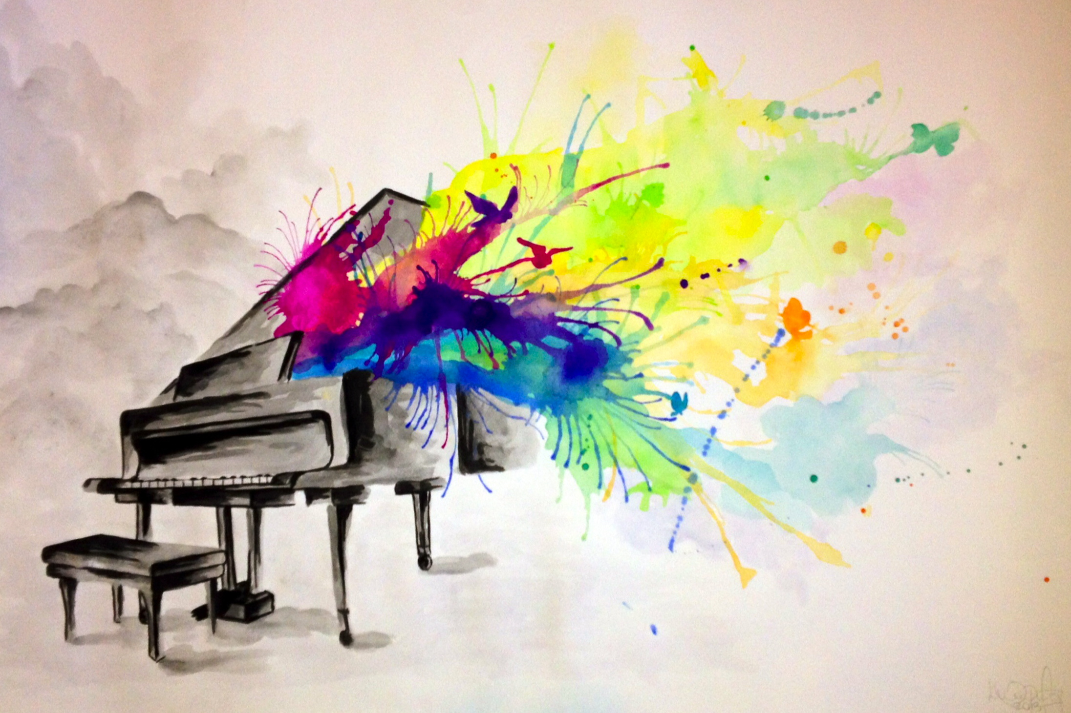 2192x1461 Piano Colordinary - Watercolor Piano