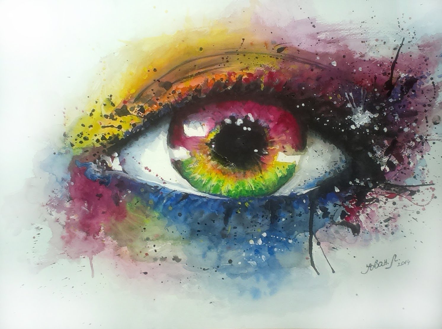 1492x1111 Watercolor Eye - Watercolor Pics