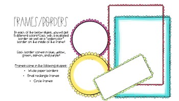 350x197 Scalloped Watercolor Framesorders By The Navy Classroom Tpt - Watercolor Picture Frames