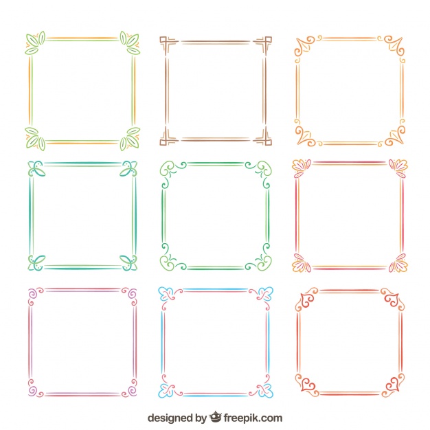 626x626 Collection Of Watercolor Frames Vector Free Download - Watercolor Picture Frames