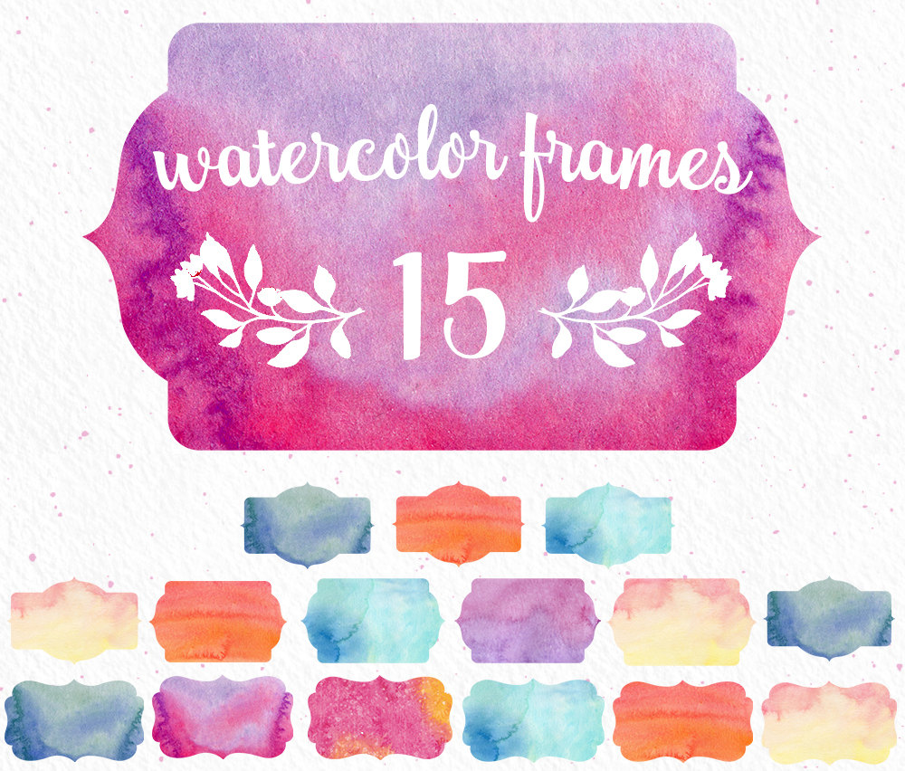 1000x852 Watercolor Frames Frame Clipart Watercolor Clipart Blog Etsy - Watercolor Picture Frames