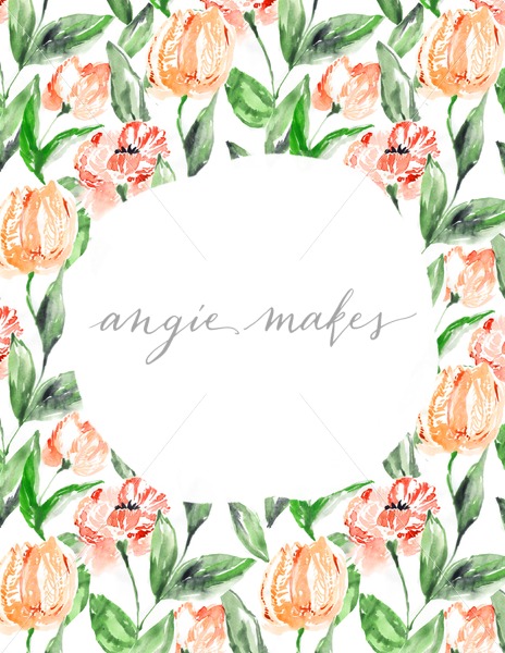 464x600 Watercolor Tulip Frame - Watercolor Picture Frames