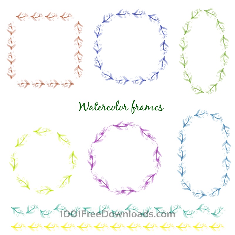 800x800 Free Vectors Watercolor Vector Frames Flowers - Watercolor Picture Frames