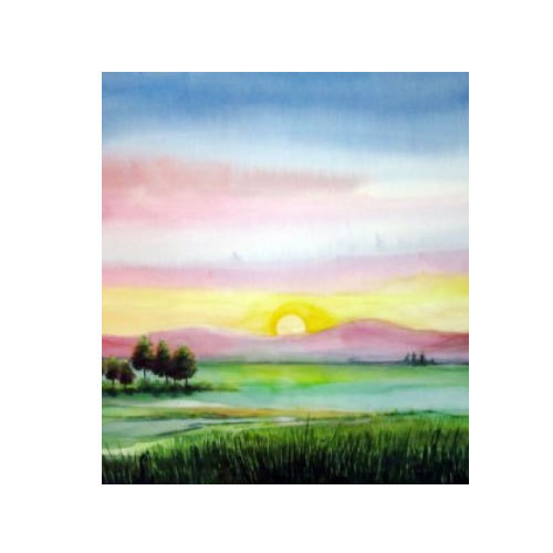 500x500 Nature Watercolor Painting, Paani Ke Rang Wali Chitrakari, Water - Watercolor Pictures