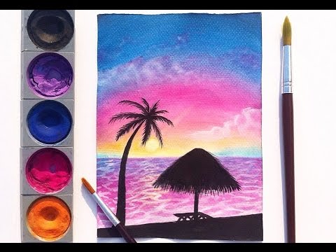 480x360 Easy Watercolor Sunset Painting - Watercolor Pictures Easy