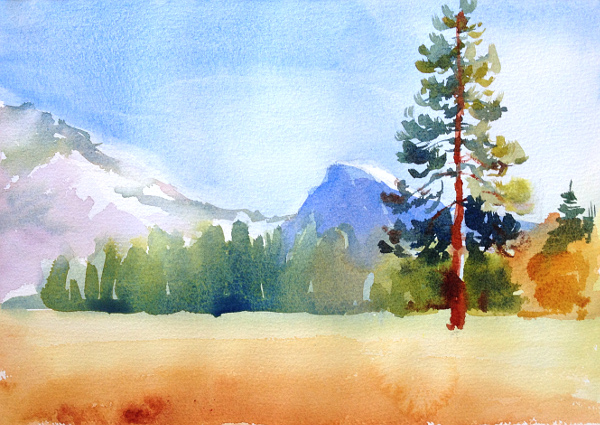 600x425 Watercolor Landscape Painting 5 Step Tutorial - Watercolor Pictures Easy