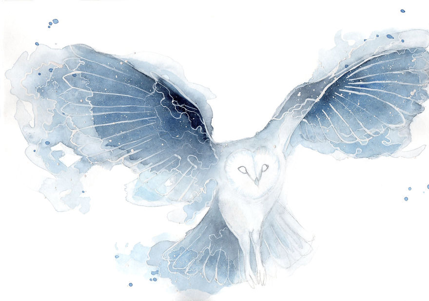 880x618 I Make Dreamy Galaxy Animals Using Watercolor Bored Panda - Watercolor Pictures Of Animals