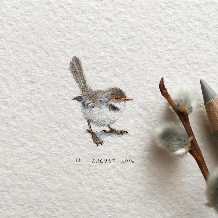 750x750 Miniature Paintings Of Adorable Animals Capture Every Cute Little - Watercolor Pictures Of Animals
