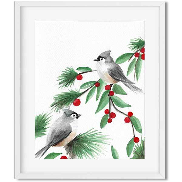 600x600 Mistletoe - Watercolor Pictures Of Birds