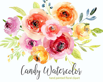 340x270 Watercolor Flowers Etsy - Watercolor Pictures Of Flowers