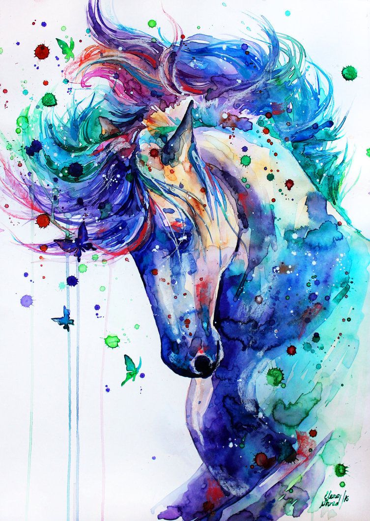 753x1060 Beautiful Colors! Tattoo Ideas Watercolor Horse - Watercolor Pictures Of Horses