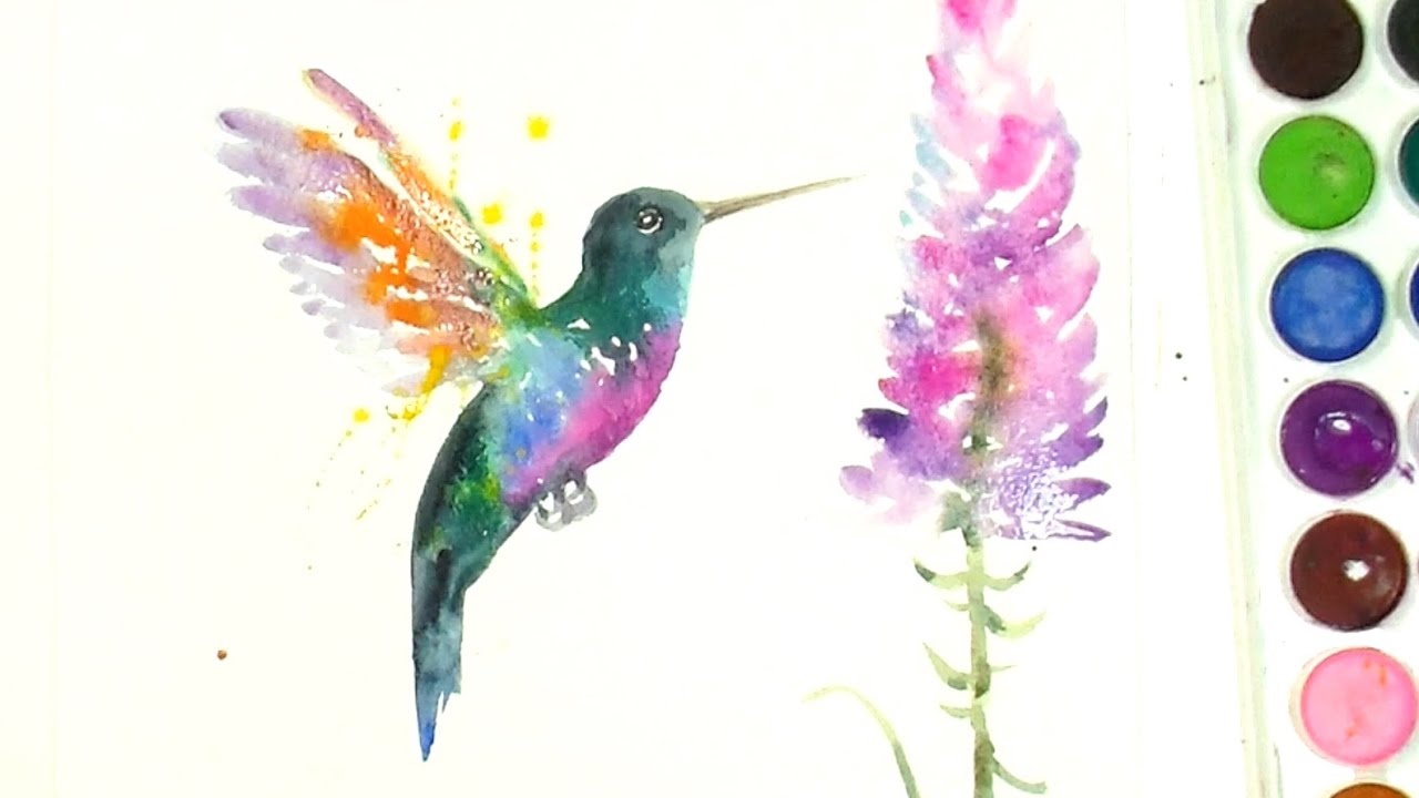 1280x720 How To Paint And Color A Beautiful Hummingbird A Watercolour - Watercolor Pictures Of Hummingbirds