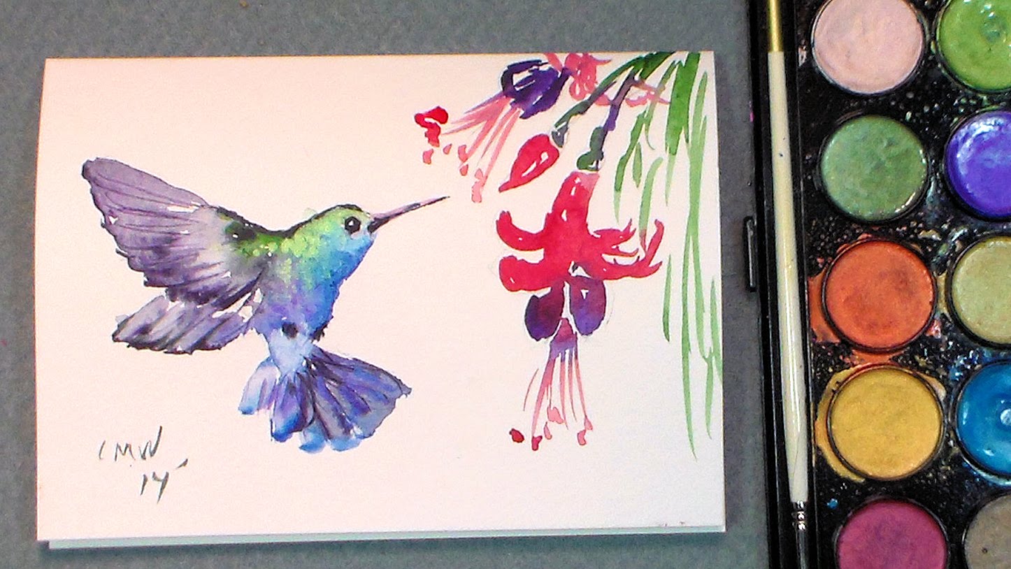 1446x814 Paint A Quick Hummingbird In Watercolors {Quick Amp Easy!} - Watercolor Pictures Of Hummingbirds