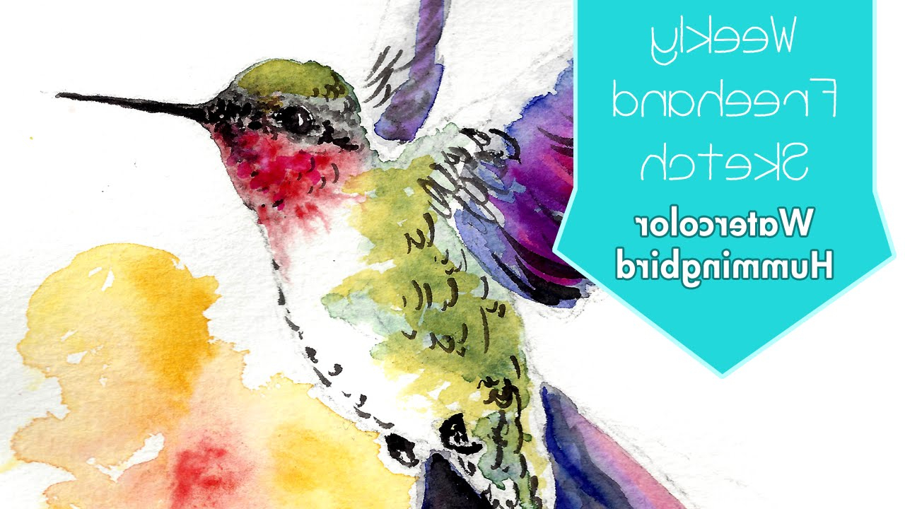 1280x720 Watercolor Paintings Of Hummingbirds Freehand Painting - Watercolor Pictures Of Hummingbirds