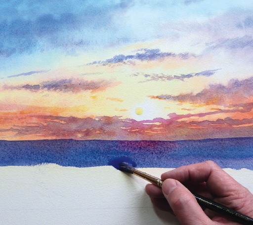 512x456 How To Paint A Sunrise And Sunset - Watercolor Pictures Of Sunsets