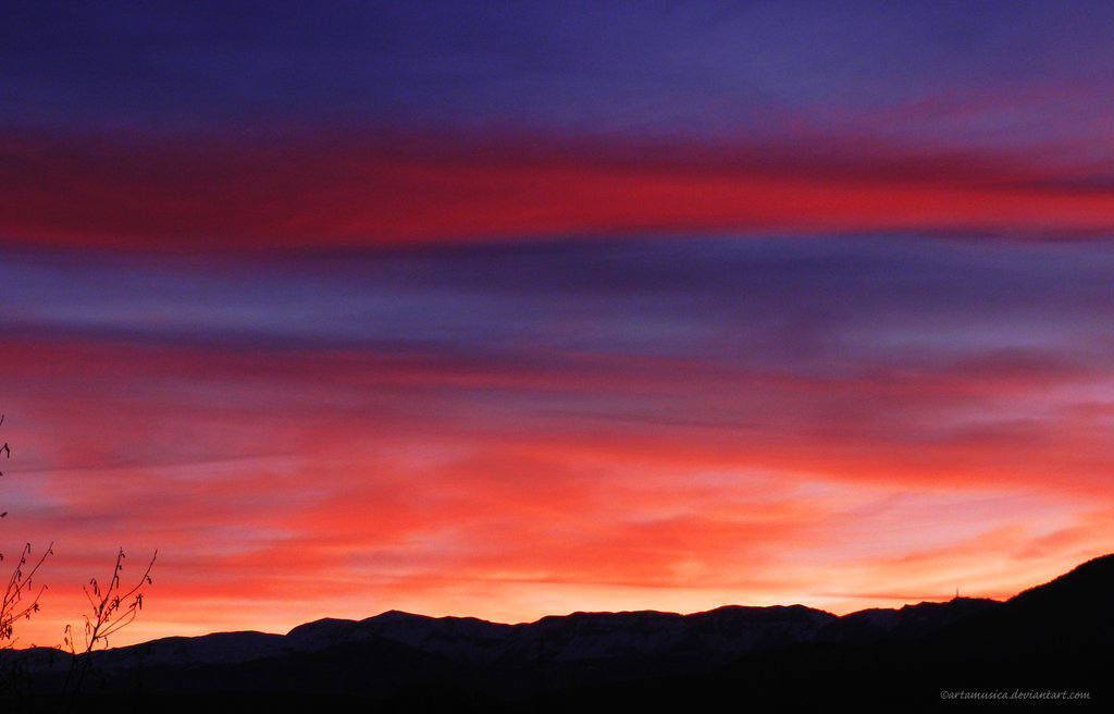 1024x656 Watercolor Sunset By Artamusica - Watercolor Pictures Of Sunsets