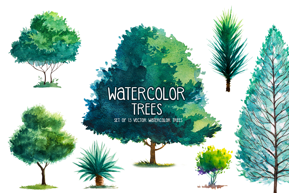 1160x774 Watercolor Trees - Watercolor Pictures Of Trees