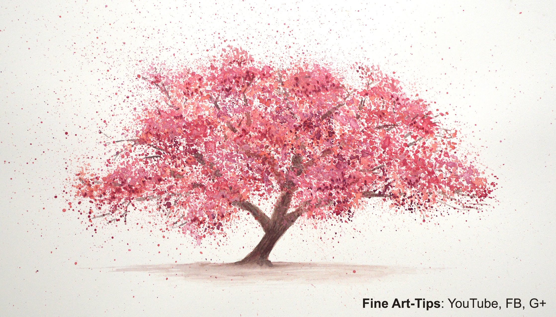 2236x1276 How To Paint A Cherry Tree In Watercolor - Watercolor Pictures Of Trees