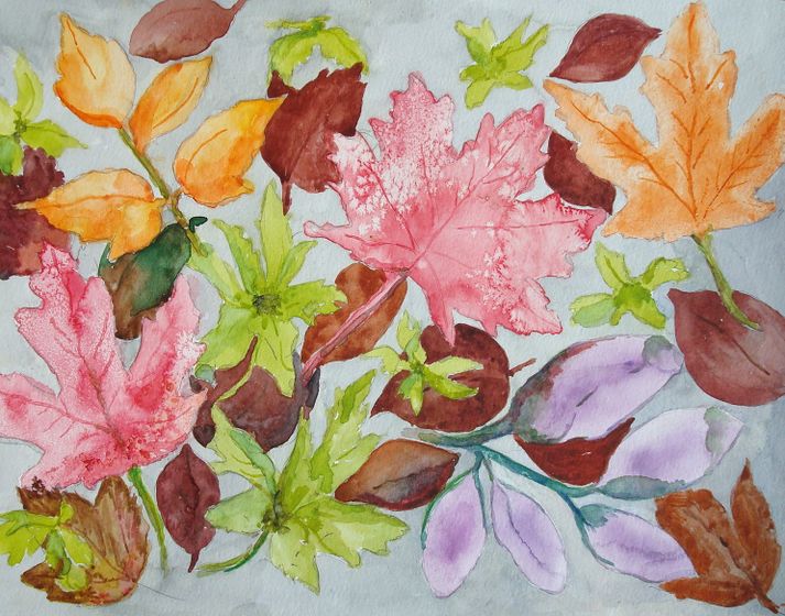 713x560 How To Paint Fall Leaves In Watercolor 7 Steps - Watercolor Pictures To Paint