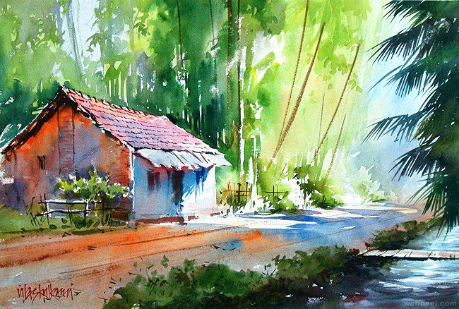 650x438 Watercolor Painting By Vilas Kulkarni Watercolor - Watercolor Pictures To Paint