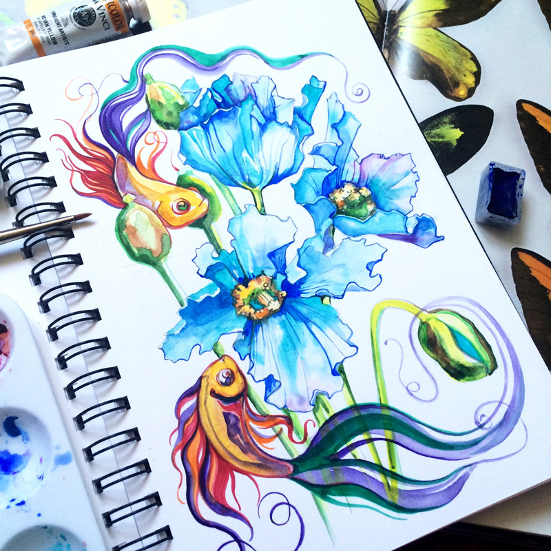800x800 Colorful Creatures That Live In My Sketchbook - Watercolor Pieces