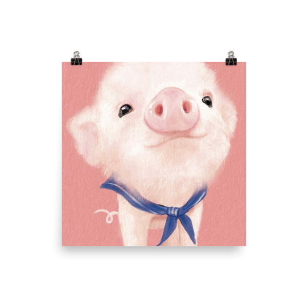 600x600 Watercolor Pig Auggie Lamb - Watercolor Pig