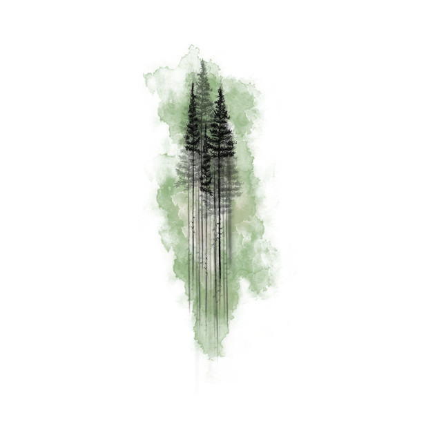 630x630 Watercolor Pine Tree Forest Green - Watercolor Pine