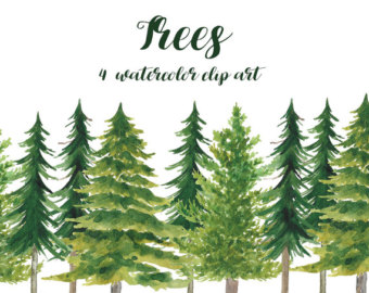 340x270 Watercolor Pine Tree Etsy - Watercolor Pine