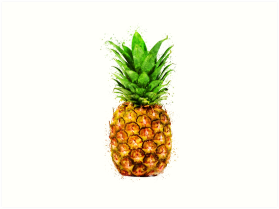549x413 Watercolor Pineapple Art Prints By Insomniacart Redbubble - Watercolor Pineapple