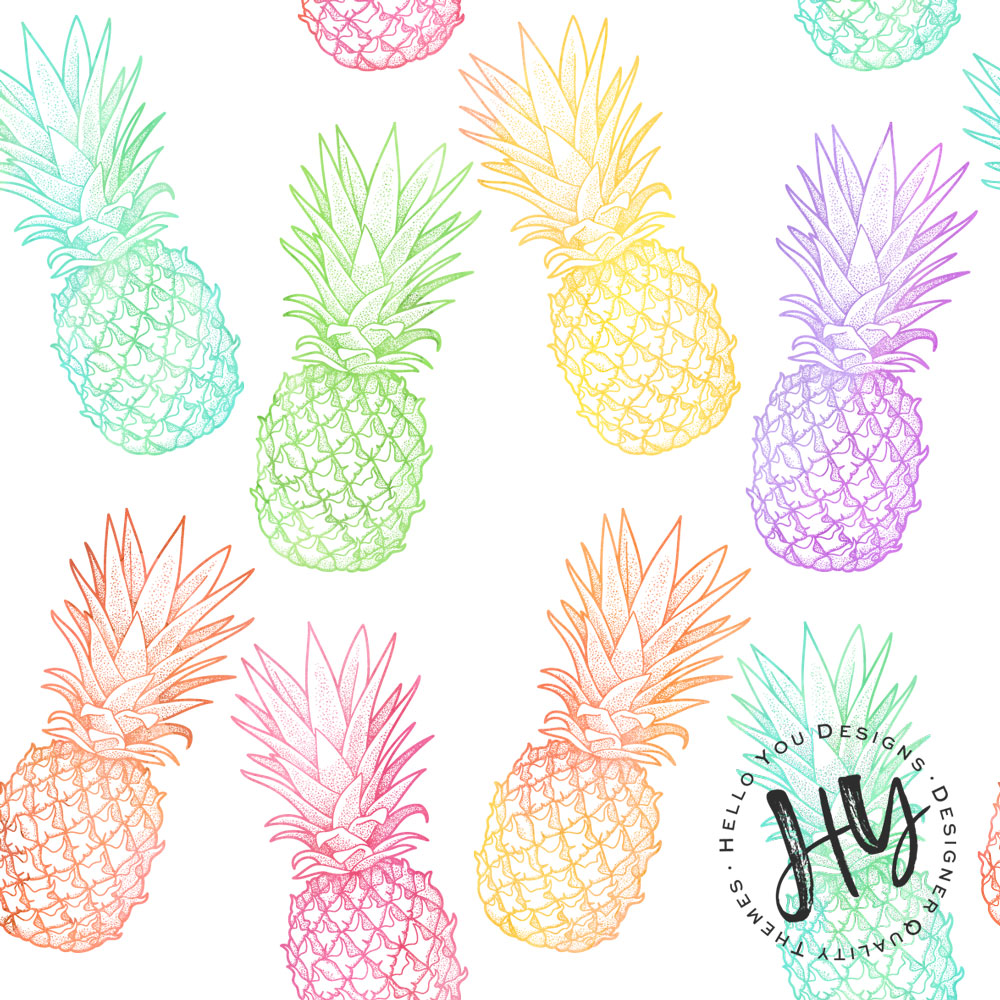 1000x1000 Watercolor Pineapple Pattern - Watercolor Pineapple