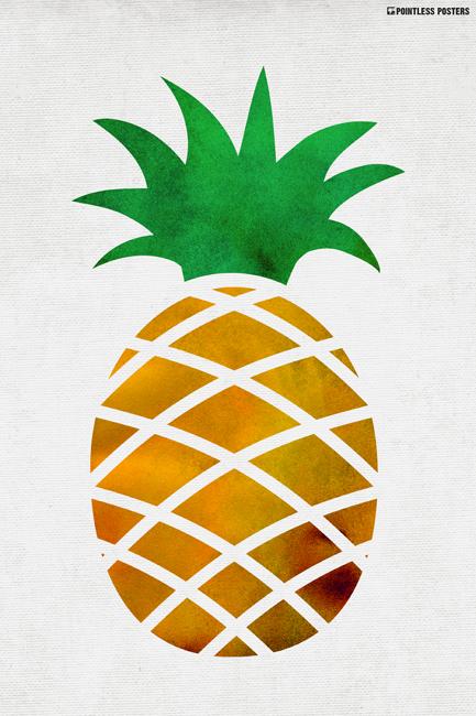 433x650 Watercolor Pineapple Poster Pointless Posters - Watercolor Pineapple