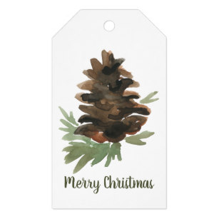 307x307 Pinecone Gift Tags Amp Gift Enclosures Zazzle - Watercolor Pinecone