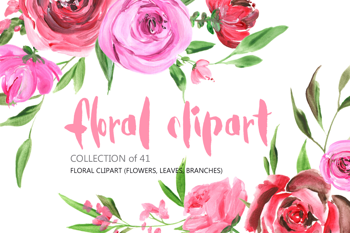 1160x772 Acrylic Watercolor Flowers Png Set - Watercolor Pink Flowers