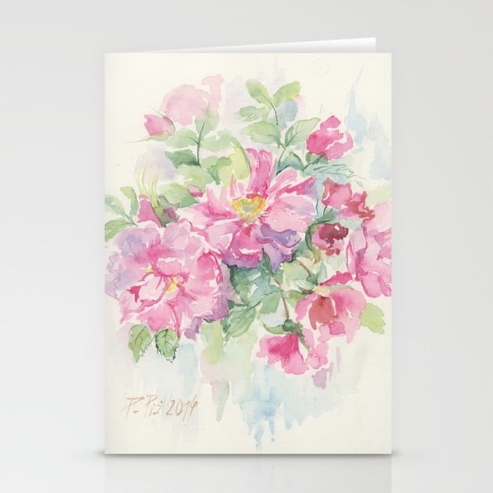 700x700 Wild Rose Flower Watercolour Painting Pink Roses Spring Floral - Watercolor Pink Roses