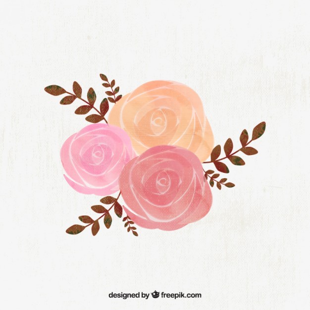 626x626 Watercolor Roses Illustration Vector Free Download - Watercolor Pink Roses