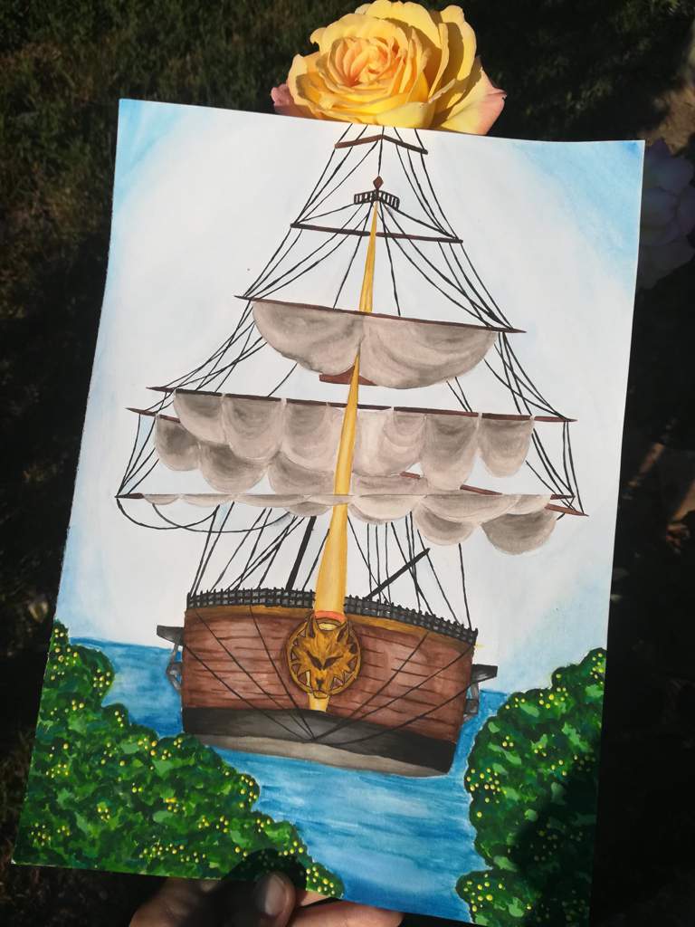 768x1024 Pirate Ship - Watercolor Pirate Ship