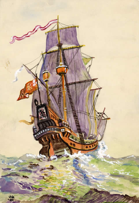 481x700 Template - Watercolor Pirate Ship