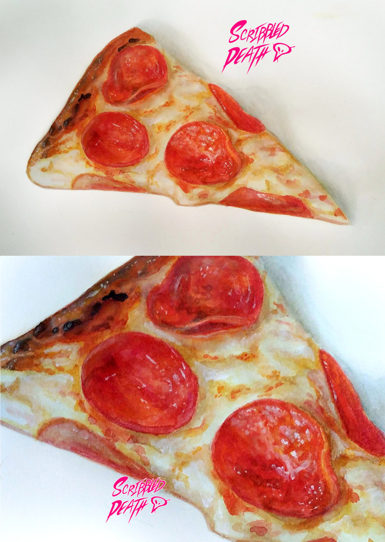 753x1060 Watercolor Pizza By Nintala - Watercolor Pizza