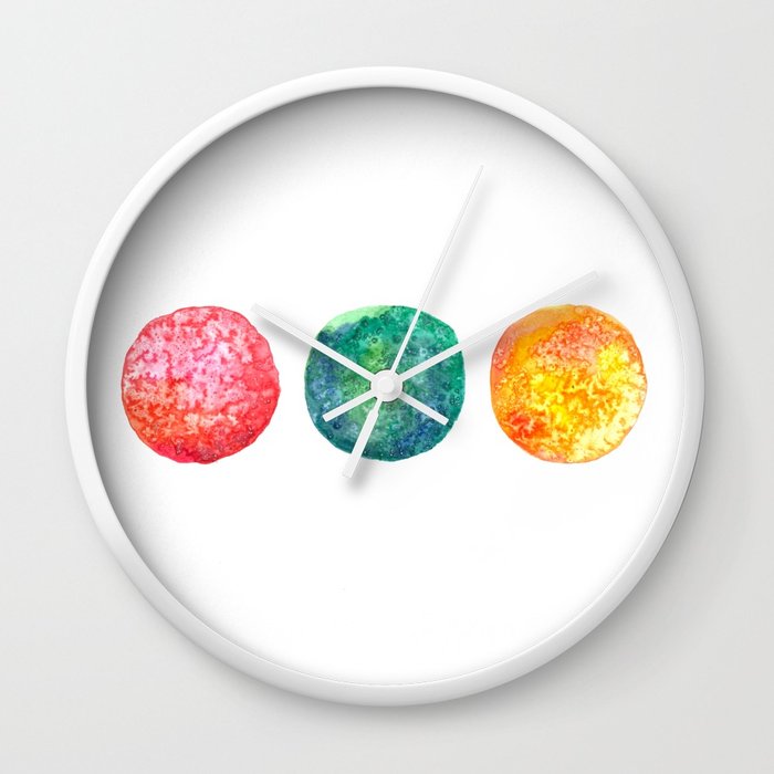 700x700 Watercolor Planets Wall Clock By Clarablum Society6 - Watercolor Planets
