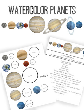 270x350 Watercolor Planets By Littles Teachers Pay Teachers - Watercolor Planets