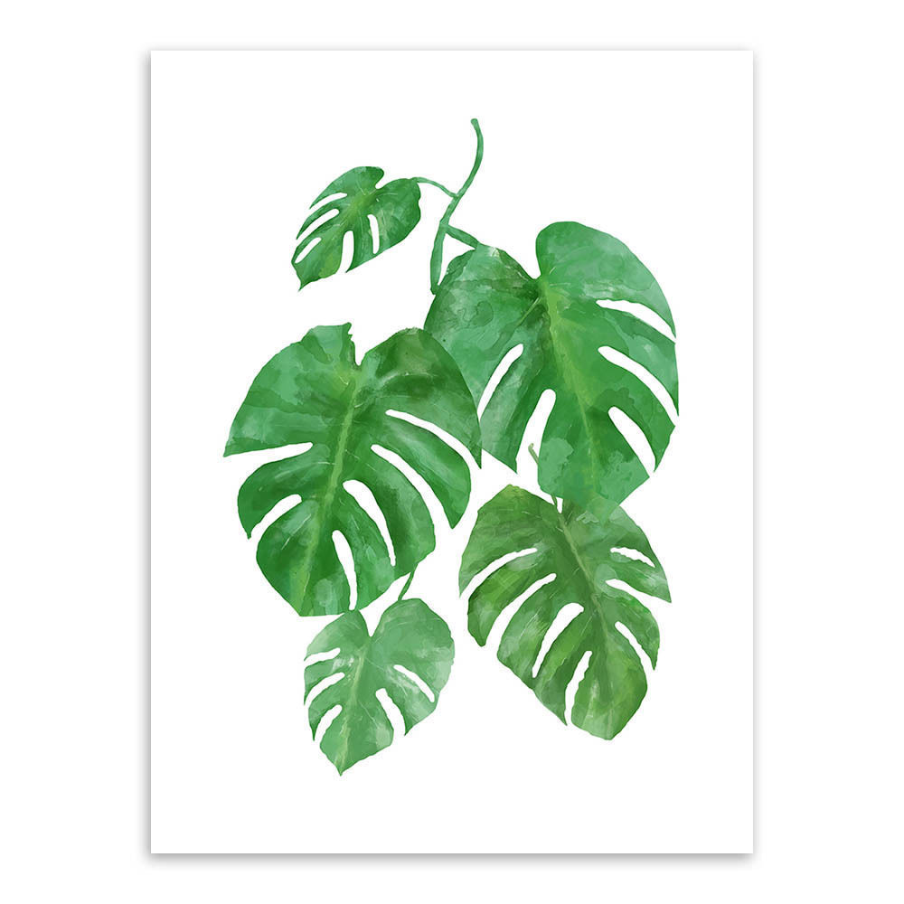 1000x1000 Watercolor Green Plants Leaf Floral Prints Poster Home Decor - Watercolor Plants