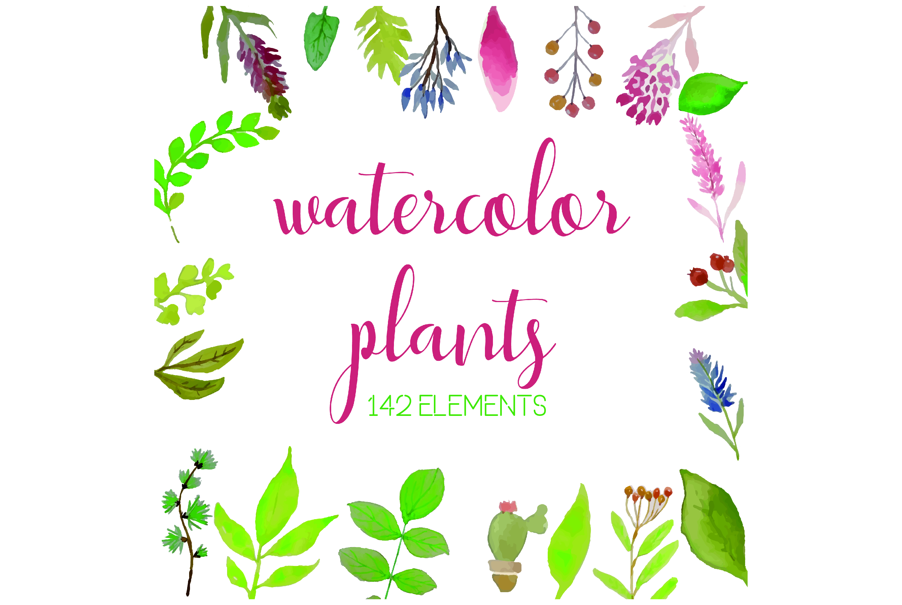 3162x2121 Watercolor Plants - Watercolor Plants