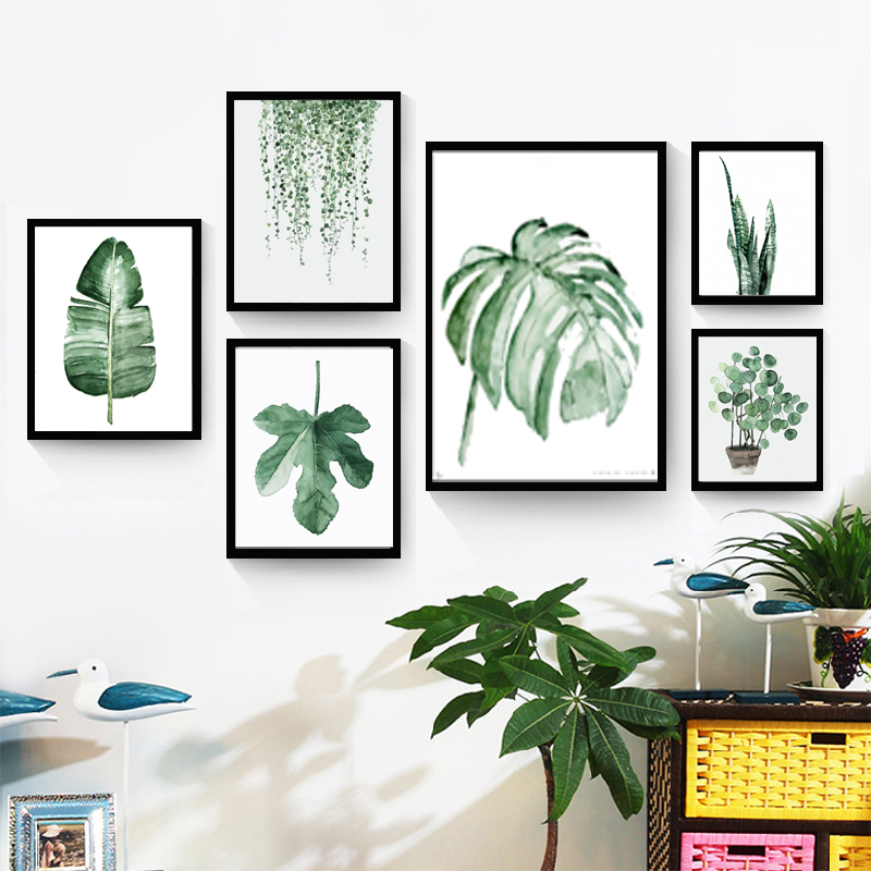 800x800 Fresh Green Plants Canvas Painting Fashion Watercolor Plants - Watercolor Plants