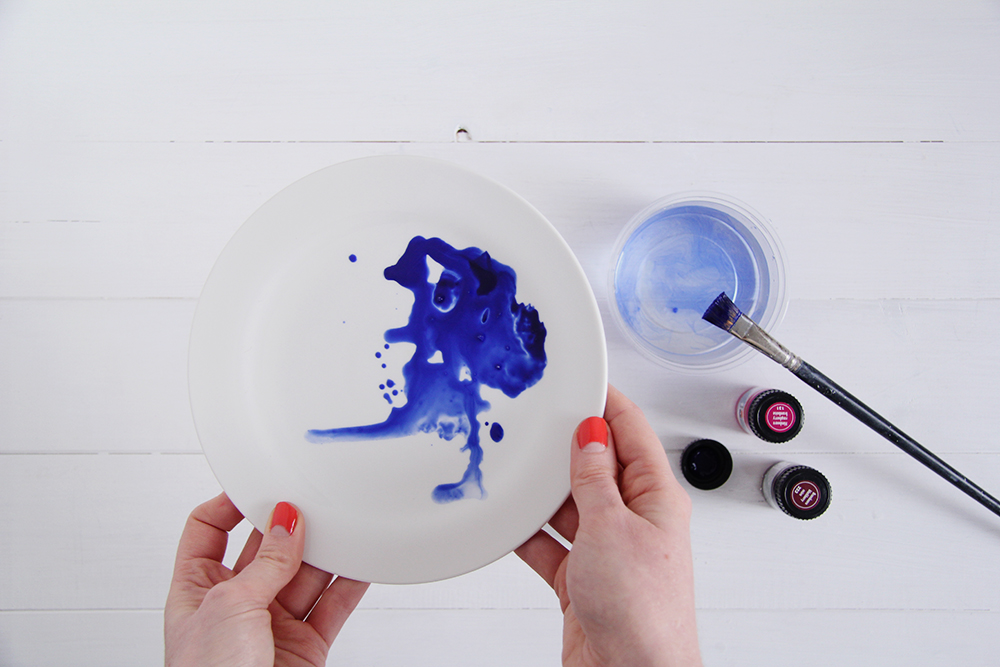 1000x667 Diy Watercolour Tableware Fall For Diy - Watercolor Plate
