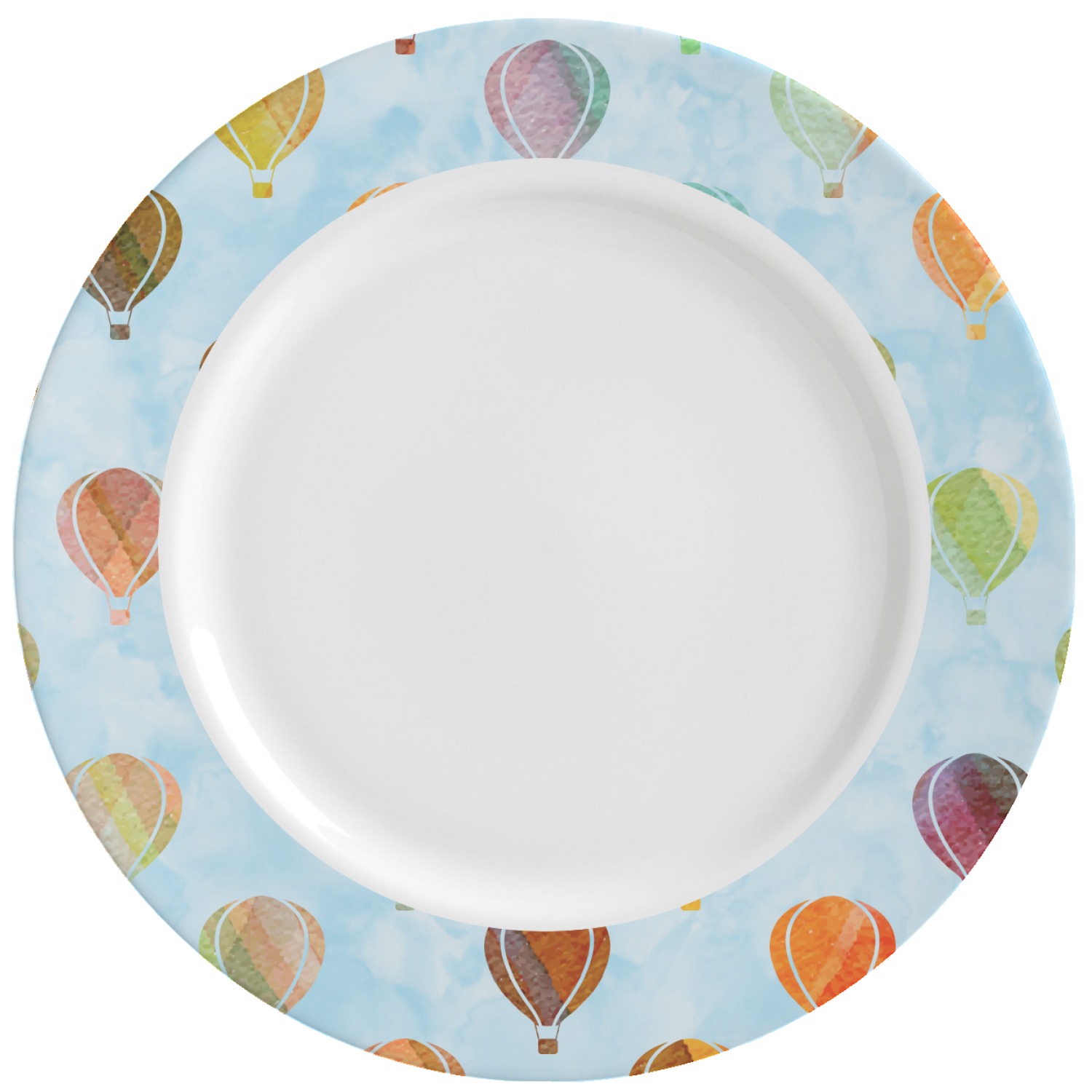 1500x1500 Watercolor Hot Air Balloons Ceramic Dinner Plates (Set Of 4 - Watercolor Plate